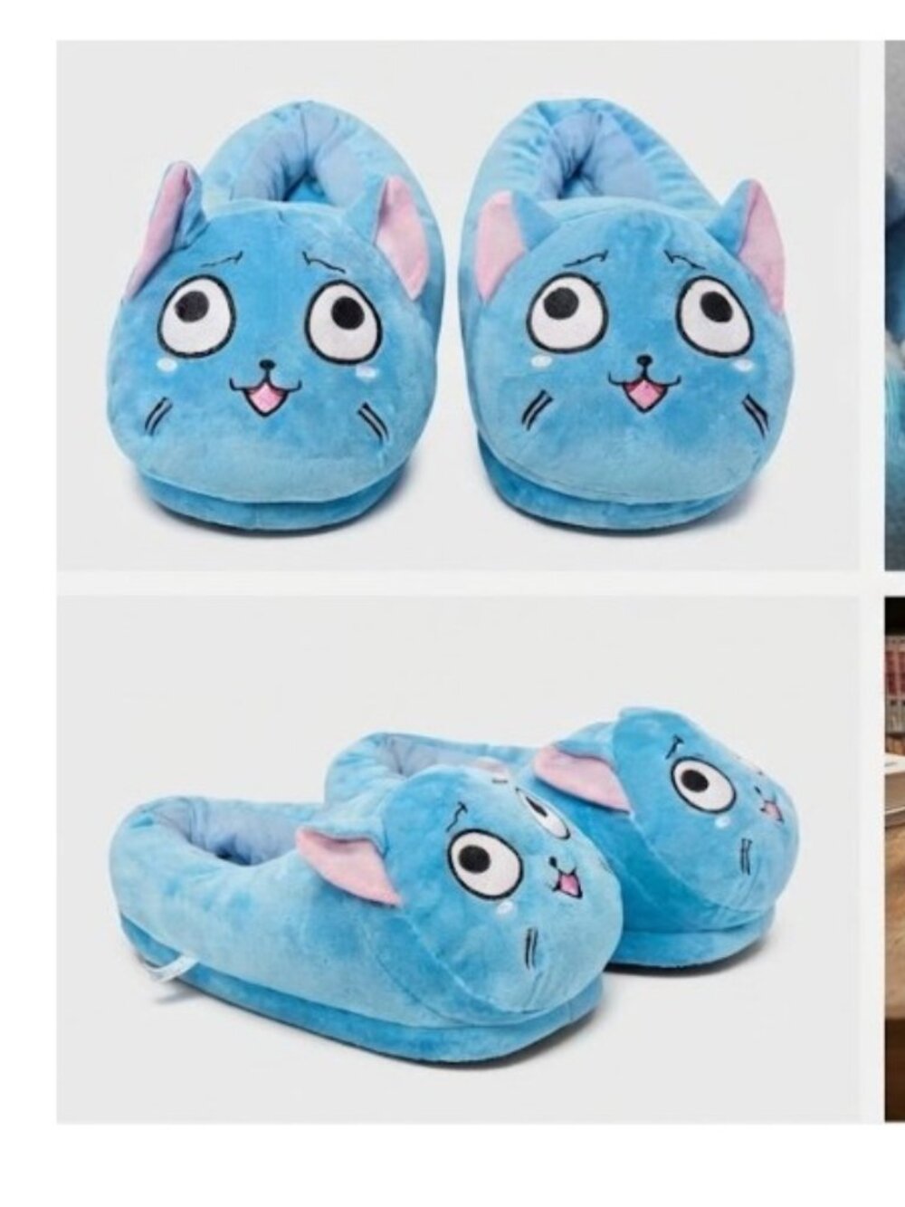 Fairy Tail Happy Plush Slippers Anime Cosplay Halloween Teens Adults 10.5" long